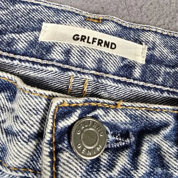 Grlfrnd Helena Jeans Womens 25 Blue Acid Wash High Rise Straight Distressed - Picture 2 of 13